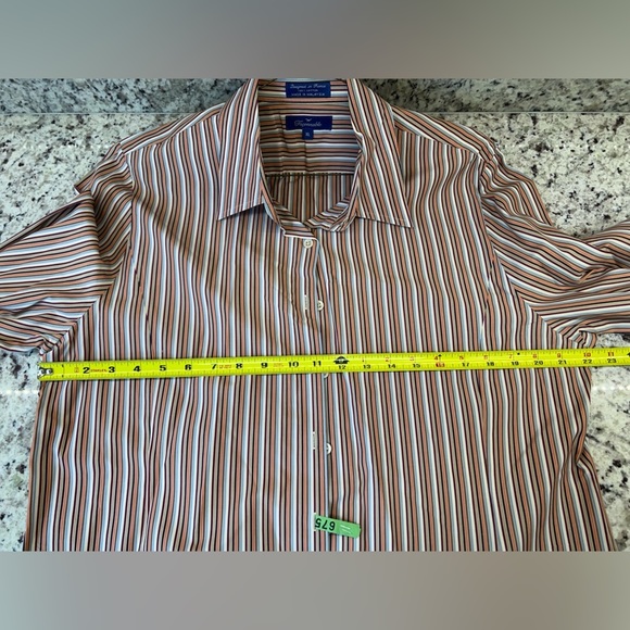 Faconnable Long Sleeve Button Down Cotton Poplin Shirt XL multicolor stripe - Picture 4 of 7